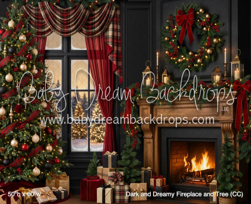 Dark and Dreamy Fireplace and Tree (CC)