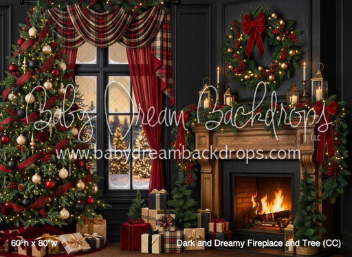 Dark and Dreamy Fireplace and Tree (CC)