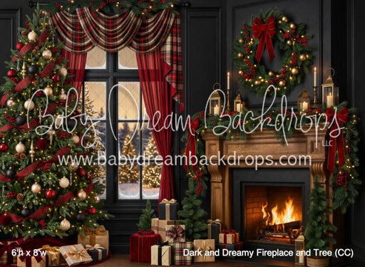 Dark and Dreamy Fireplace and Tree (CC)