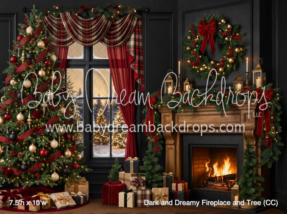 Dark and Dreamy Fireplace and Tree (CC)