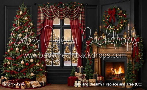 Dark and Dreamy Fireplace and Tree (CC)