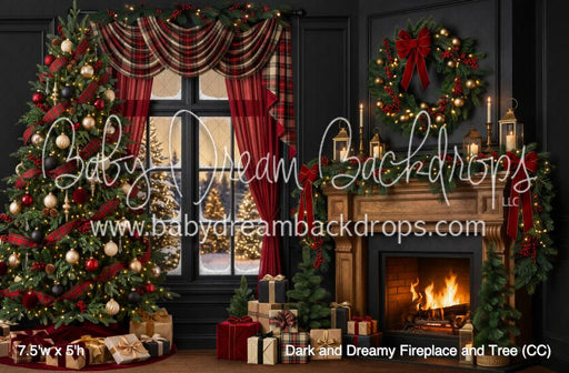 Dark and Dreamy Fireplace and Tree (CC)