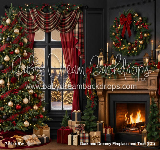 Dark and Dreamy Fireplace and Tree (CC)