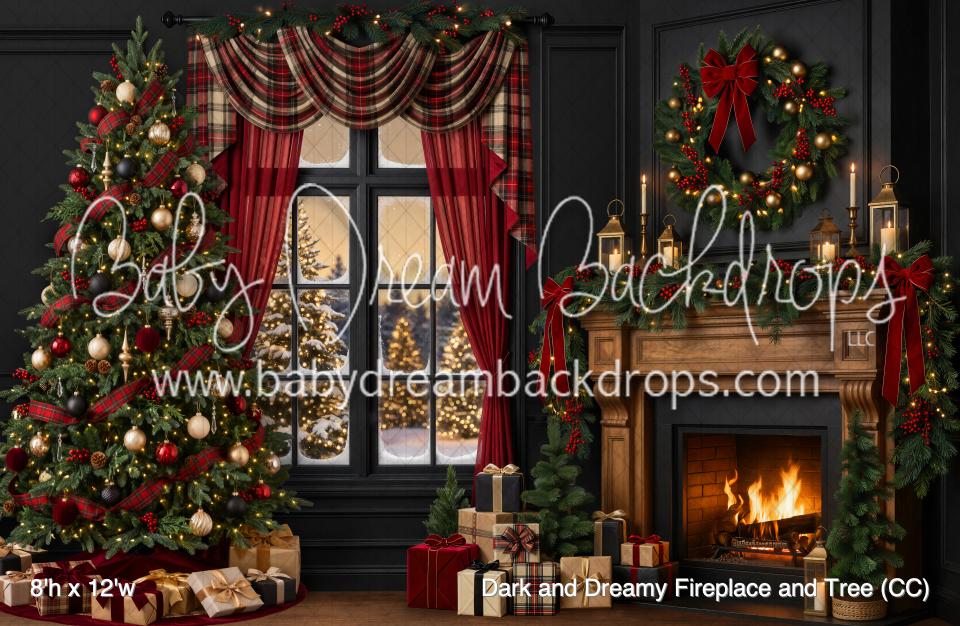 Dark and Dreamy Fireplace and Tree (CC)
