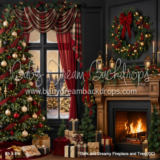 Dark and Dreamy Fireplace and Tree (CC)