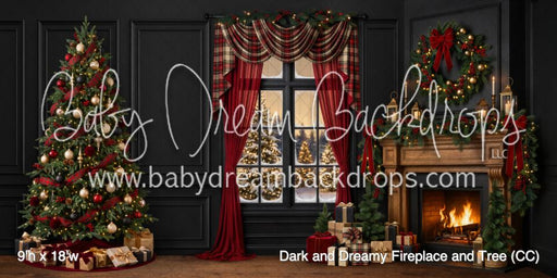 Dark and Dreamy Fireplace and Tree (CC)
