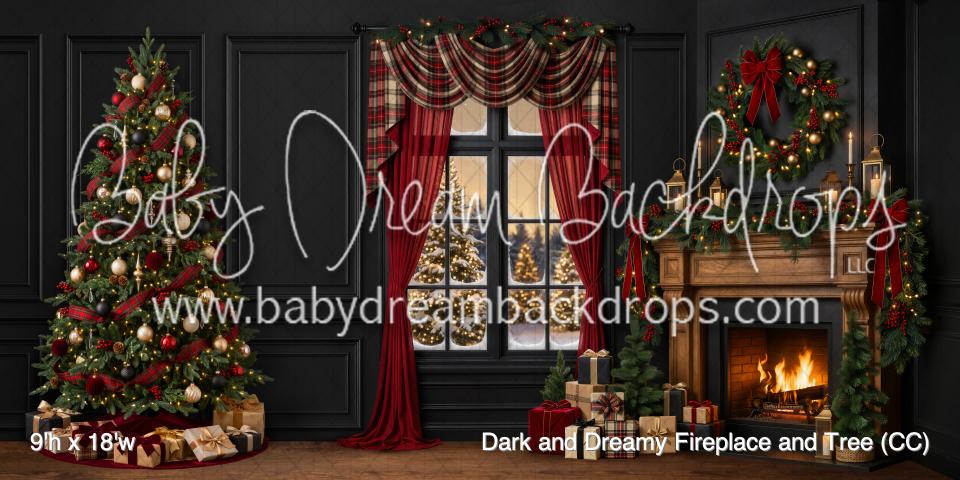 Dark and Dreamy Fireplace and Tree (CC)