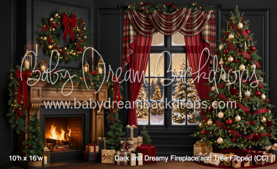 Dark and Dreamy Fireplace and Tree Flipped (CC)