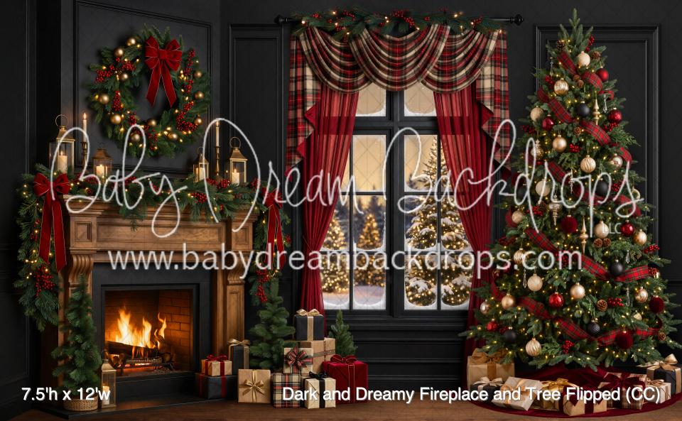 Dark and Dreamy Fireplace and Tree Flipped (CC)