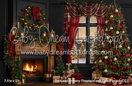 Dark and Dreamy Fireplace and Tree Flipped (CC)