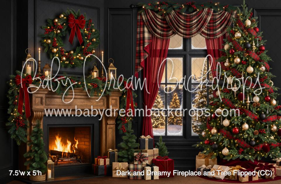 Dark and Dreamy Fireplace and Tree Flipped (CC)
