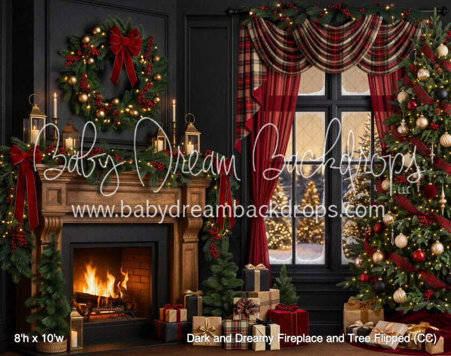 Dark and Dreamy Fireplace and Tree Flipped (CC)