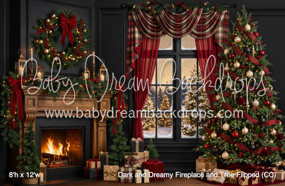Dark and Dreamy Fireplace and Tree Flipped (CC)