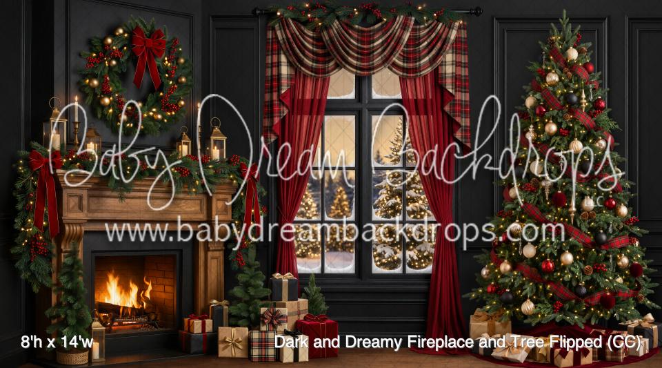 Dark and Dreamy Fireplace and Tree Flipped (CC)