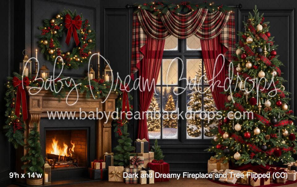 Dark and Dreamy Fireplace and Tree Flipped (CC)