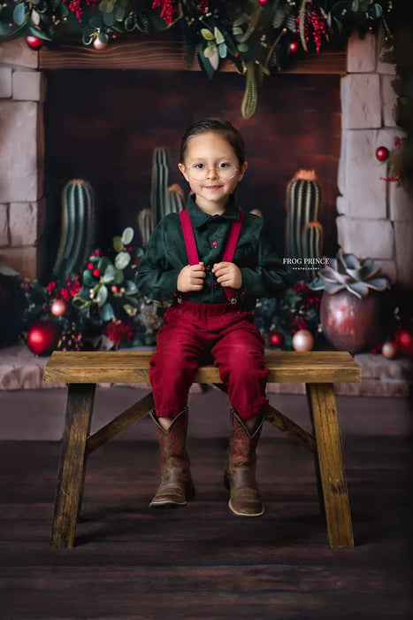 Desert Christmas Mantle with Lights (MD)