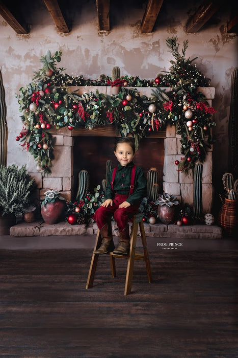 Desert Christmas Mantle with Lights (MD)