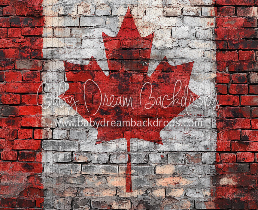 Distressed Canadian Flag Brick (JA)