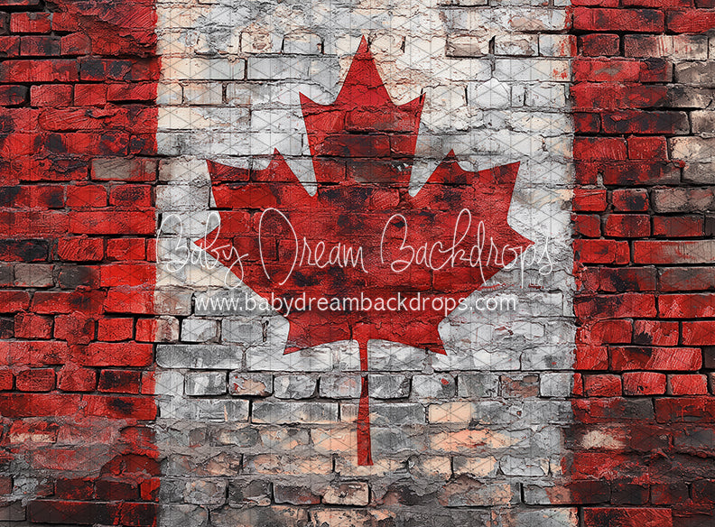 Distressed Canadian Flag Brick (JA)