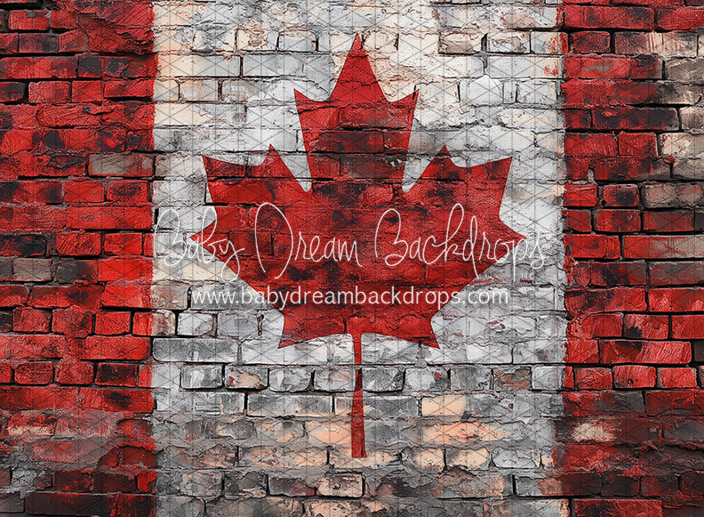 Distressed Canadian Flag Brick (JA)
