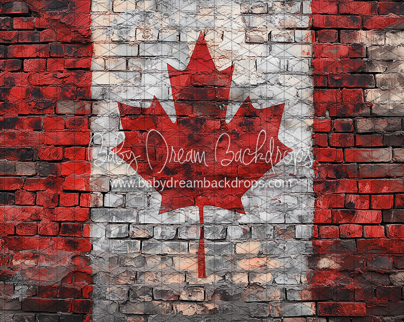 Distressed Canadian Flag Brick (JA)