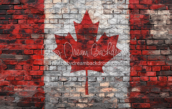 Distressed Canadian Flag Brick (JA)
