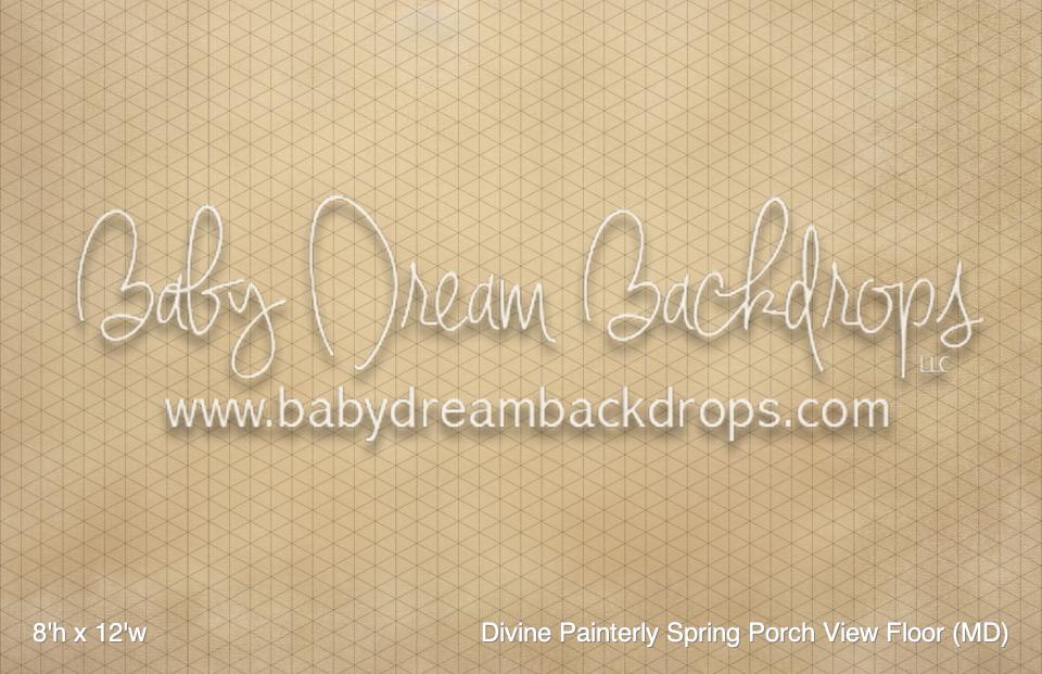 Divine Painterly Spring Porch View Fabric Floor (MD)