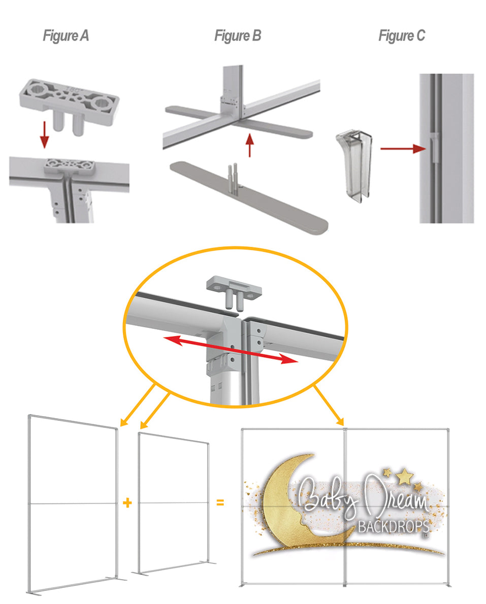 180° DreamEasy Straight Connector and Foot — Baby Dream Backdrops