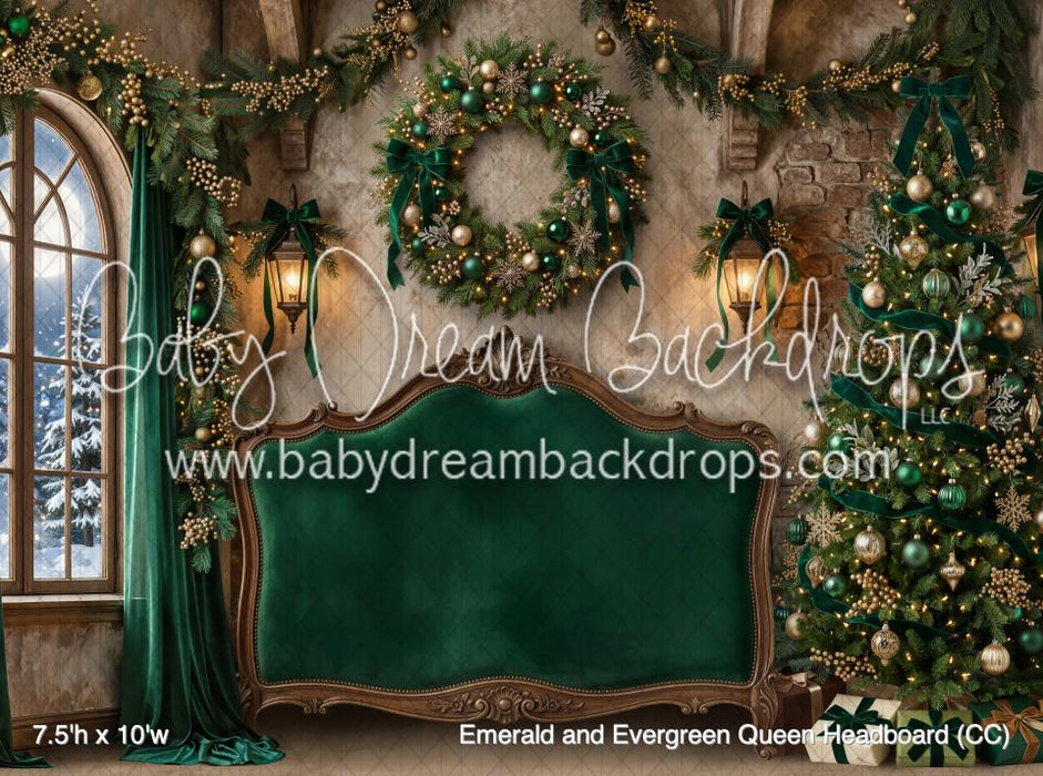Emerald and Evergreen Queen Headboard (CC)