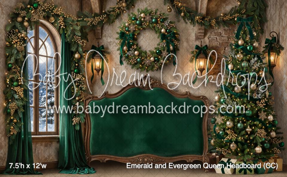 Emerald and Evergreen Queen Headboard (CC)