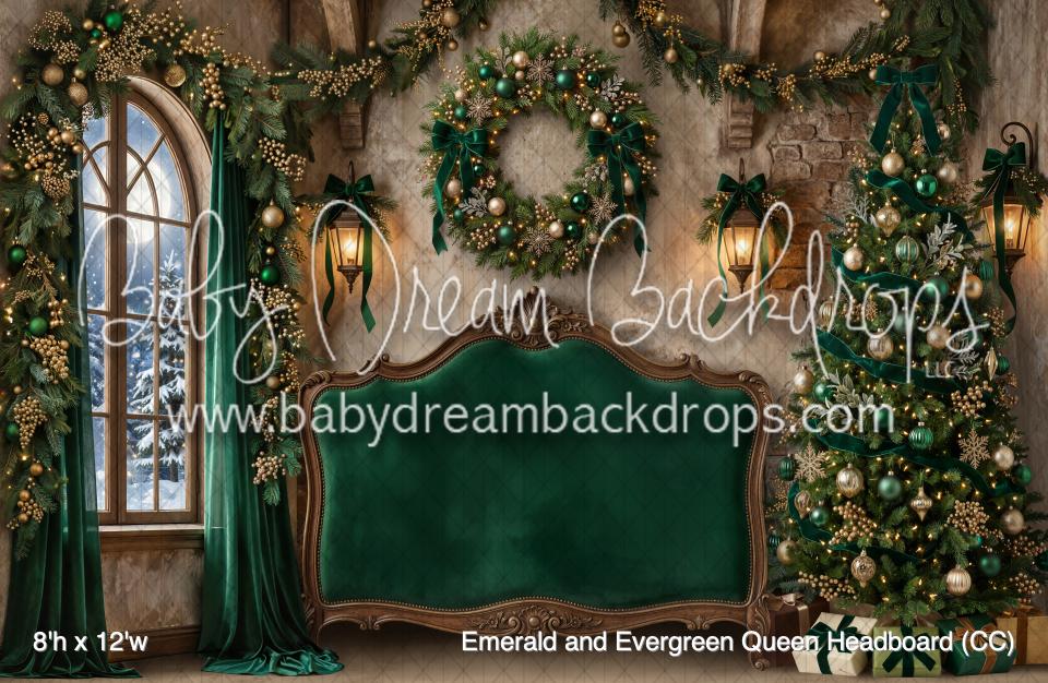 Emerald and Evergreen Queen Headboard (CC)
