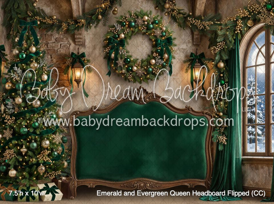 Emerald and Evergreen Queen Headboard Flipped (CC)