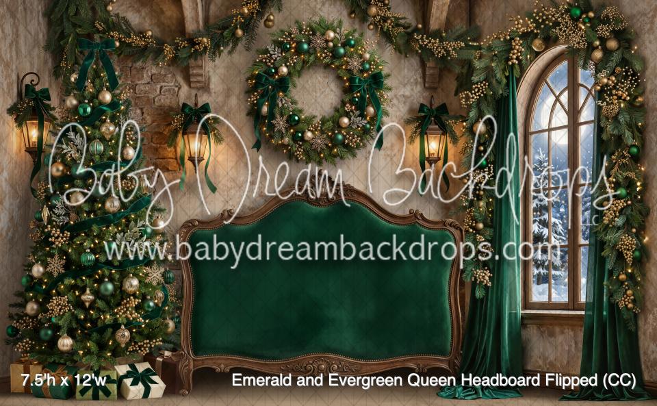 Emerald and Evergreen Queen Headboard Flipped (CC)