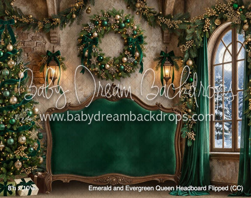 Emerald and Evergreen Queen Headboard Flipped (CC)