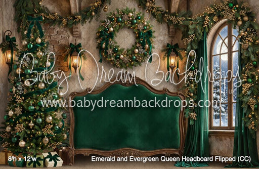 Emerald and Evergreen Queen Headboard Flipped (CC)