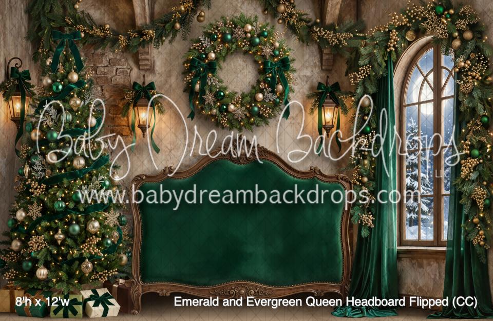 Emerald and Evergreen Queen Headboard Flipped (CC)