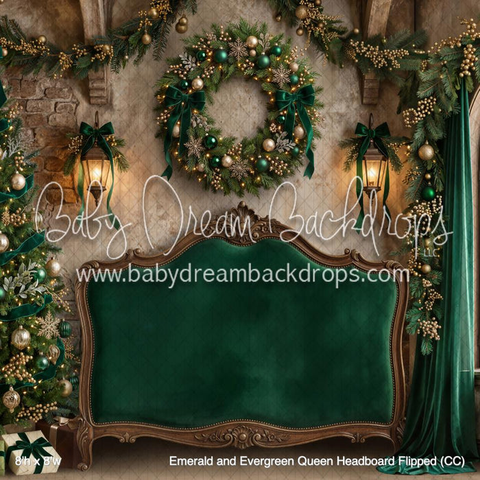 Emerald and Evergreen Queen Headboard Flipped (CC)