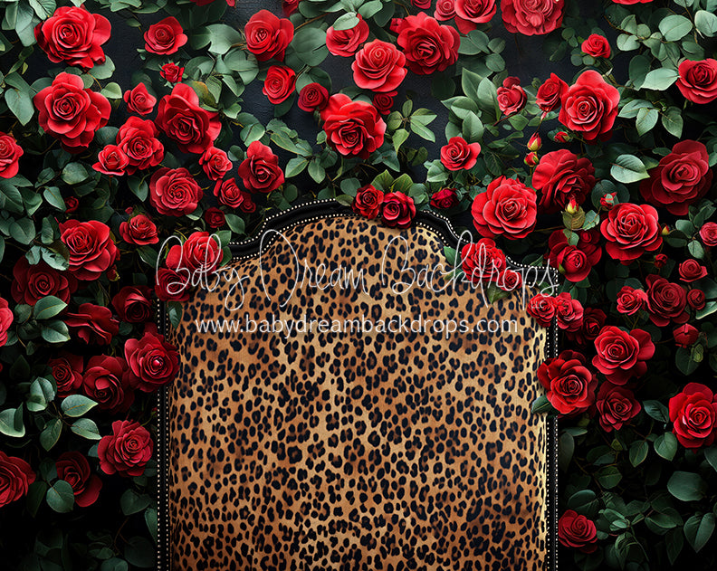 Everbloom Leopard Rose Queen Headboard (CC)