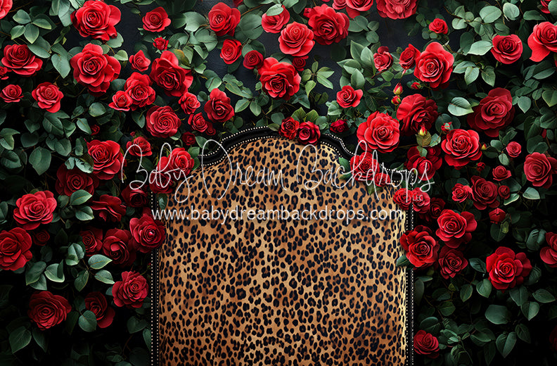 Everbloom Leopard Rose Queen Headboard (CC)