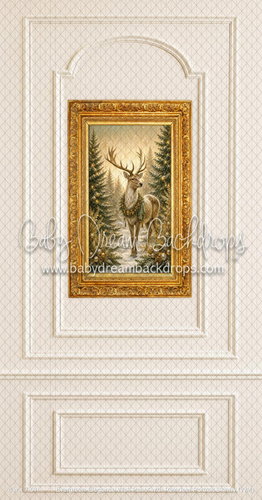 Evergreen Elegance Wall Panel with Reindeer Portrait Skinny (WM)