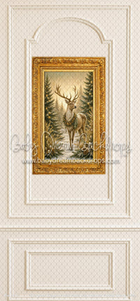 Evergreen Elegance Wall Panel with Reindeer Portrait Skinny (WM)