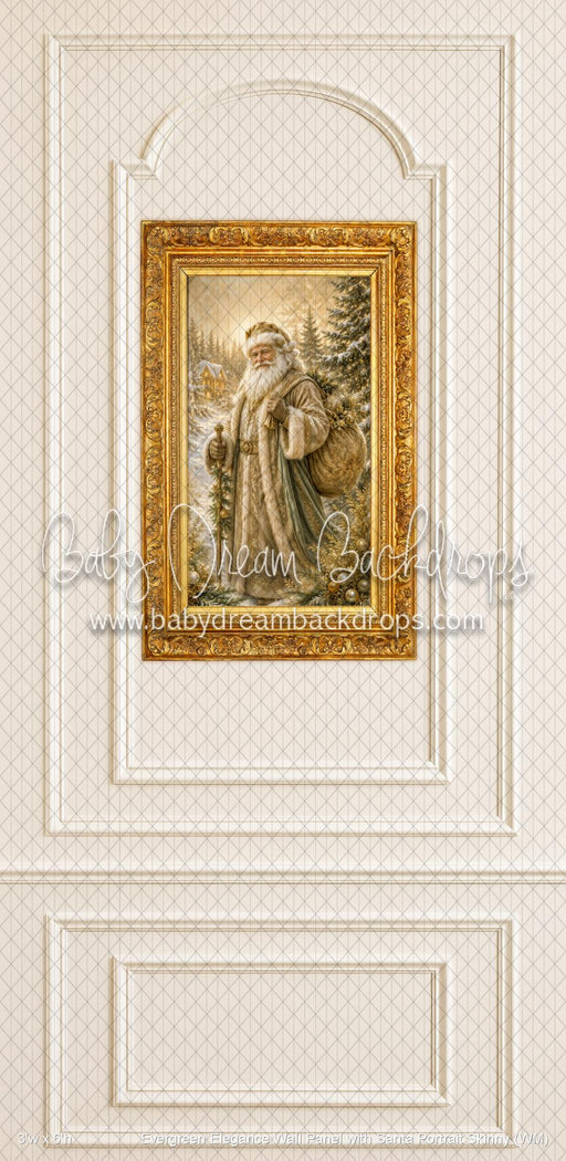 Evergreen Elegance Wall Panel with Santa Portrait Skinny (WM)