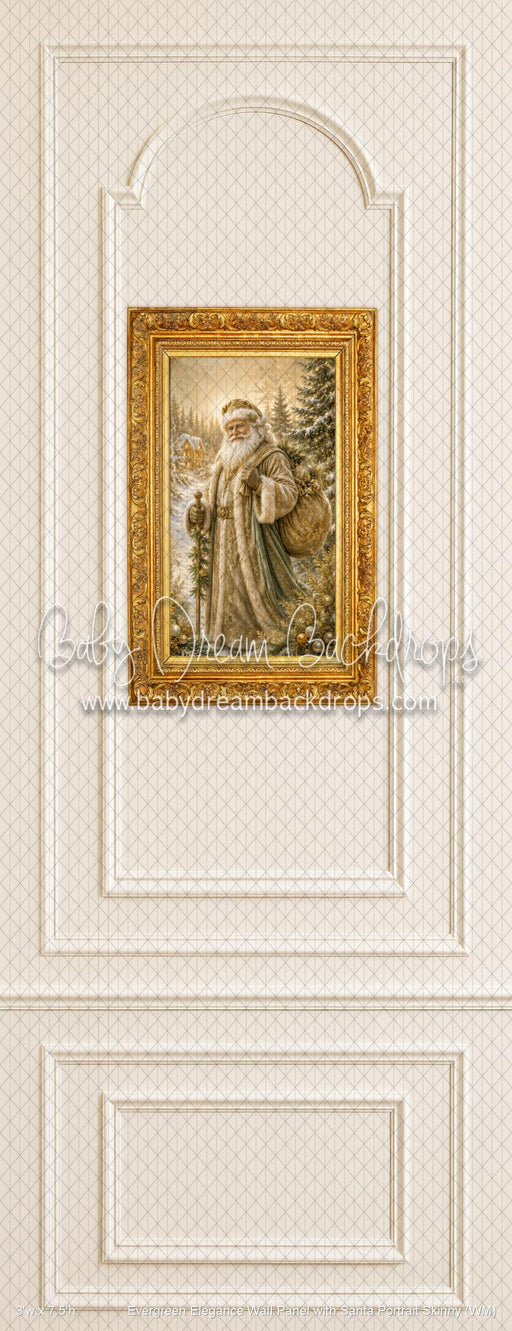 Evergreen Elegance Wall Panel with Santa Portrait Skinny (WM)