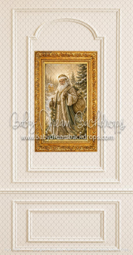 Evergreen Elegance Wall Panel with Santa Portrait Skinny (WM)