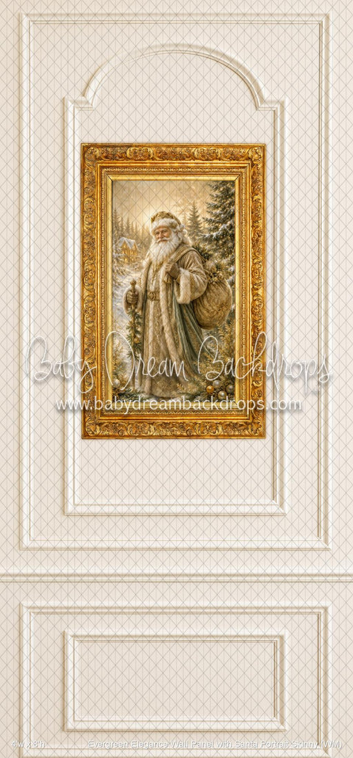 Evergreen Elegance Wall Panel with Santa Portrait Skinny (WM)