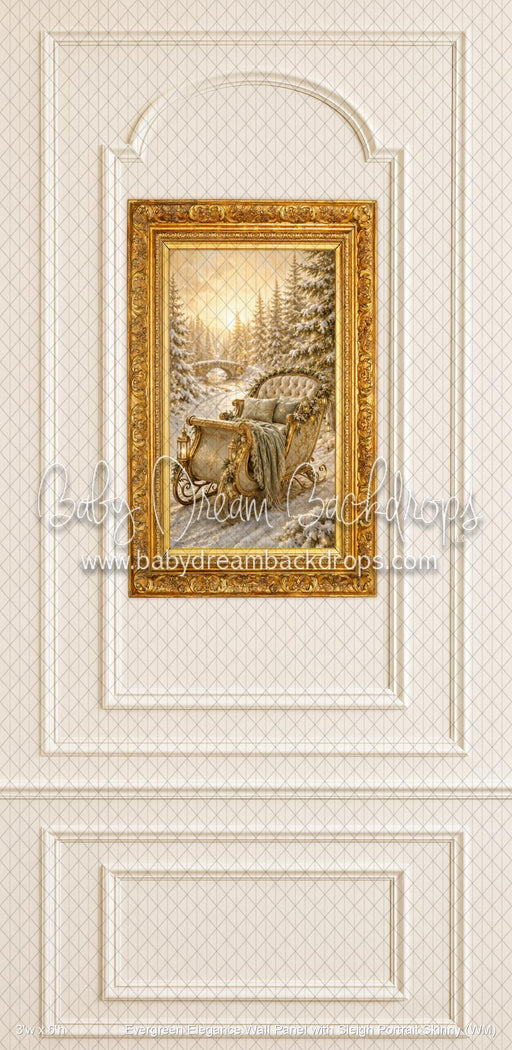 Evergreen Elegance Wall Panel with Sleigh Portrait Skinny (WM)