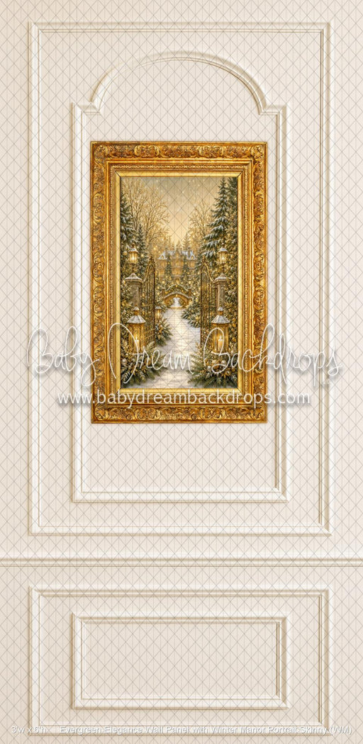 Evergreen Elegance Wall Panel with Winter Manor Portrait Skinny (WM)