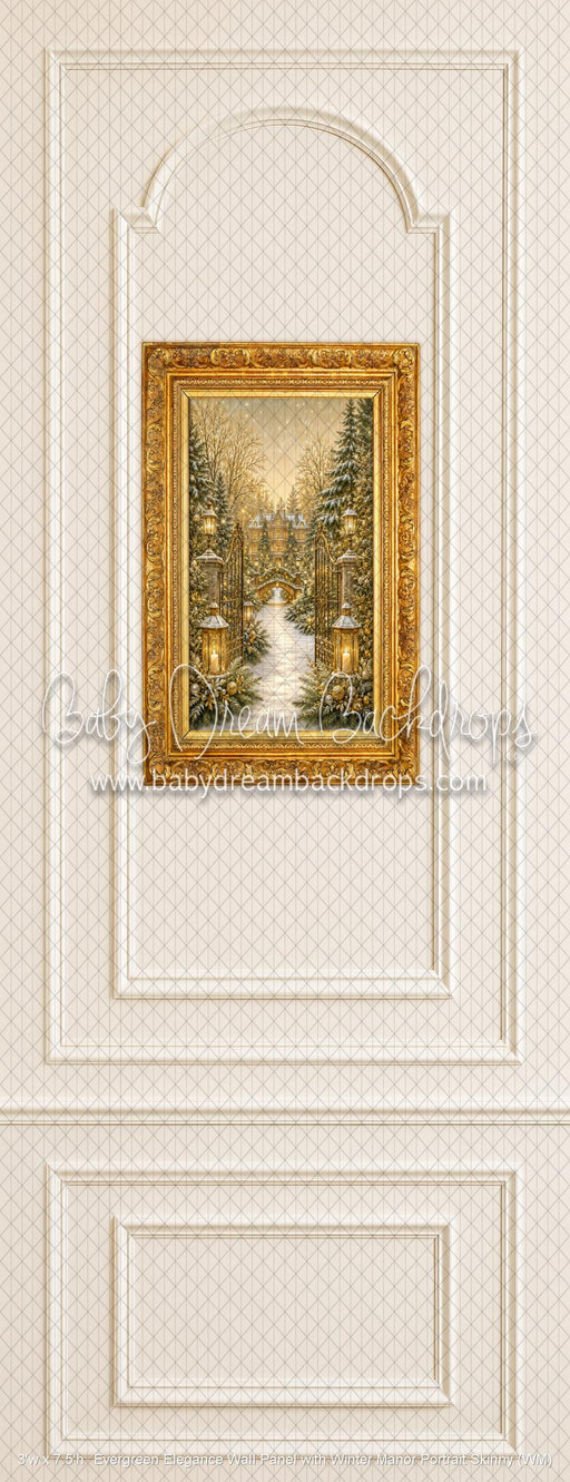 Evergreen Elegance Wall Panel with Winter Manor Portrait Skinny (WM)