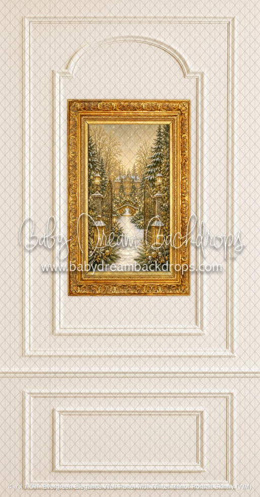 Evergreen Elegance Wall Panel with Winter Manor Portrait Skinny (WM)