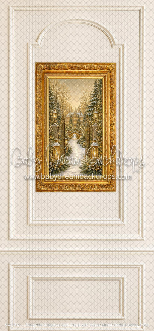 Evergreen Elegance Wall Panel with Winter Manor Portrait Skinny (WM)